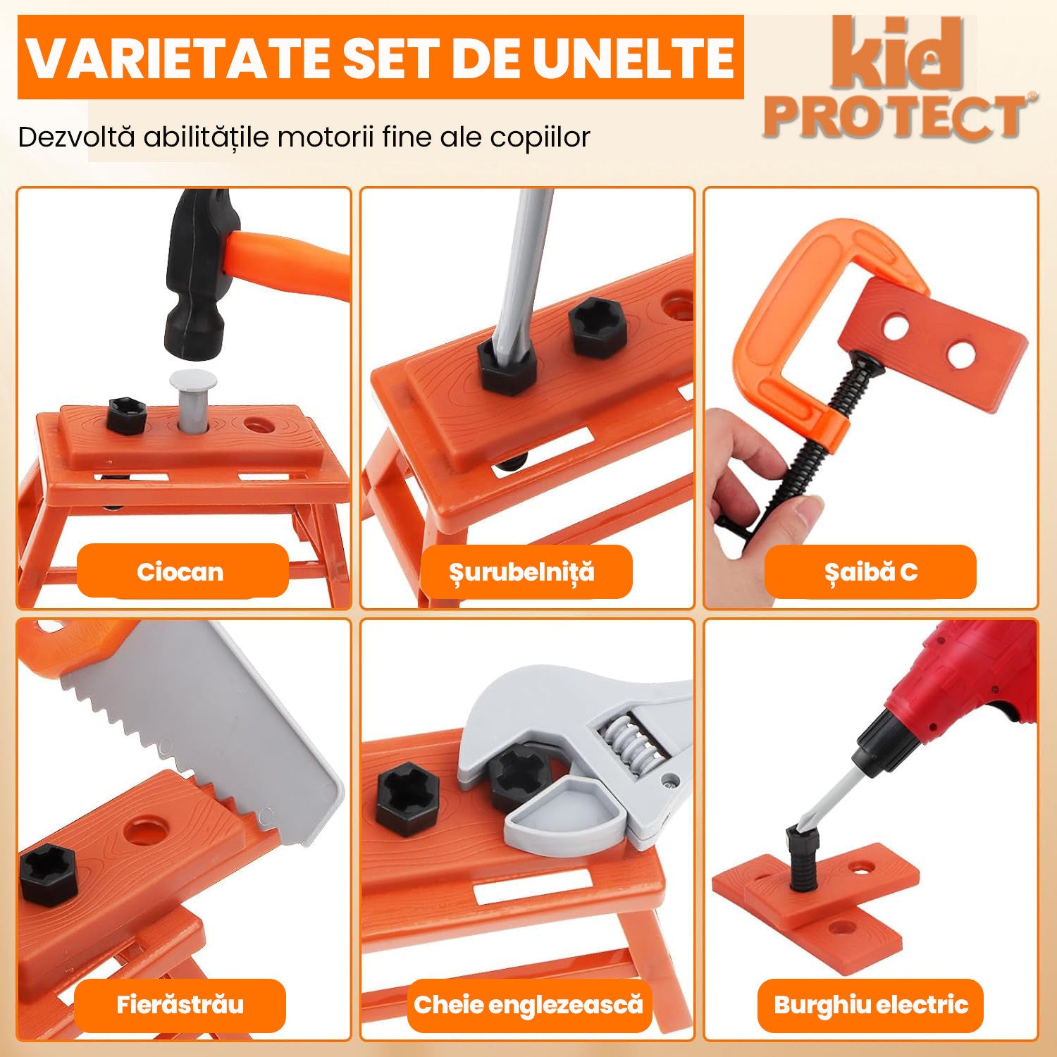 Trusa de Scule Copii 3 in 1 Kidprotect First Drill Trusa de Scule Copii 3 in 1 Kidprotect First Drill